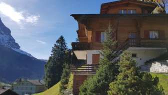 Chalet Bossrain Sicht auf Eiger an zentraler Lage